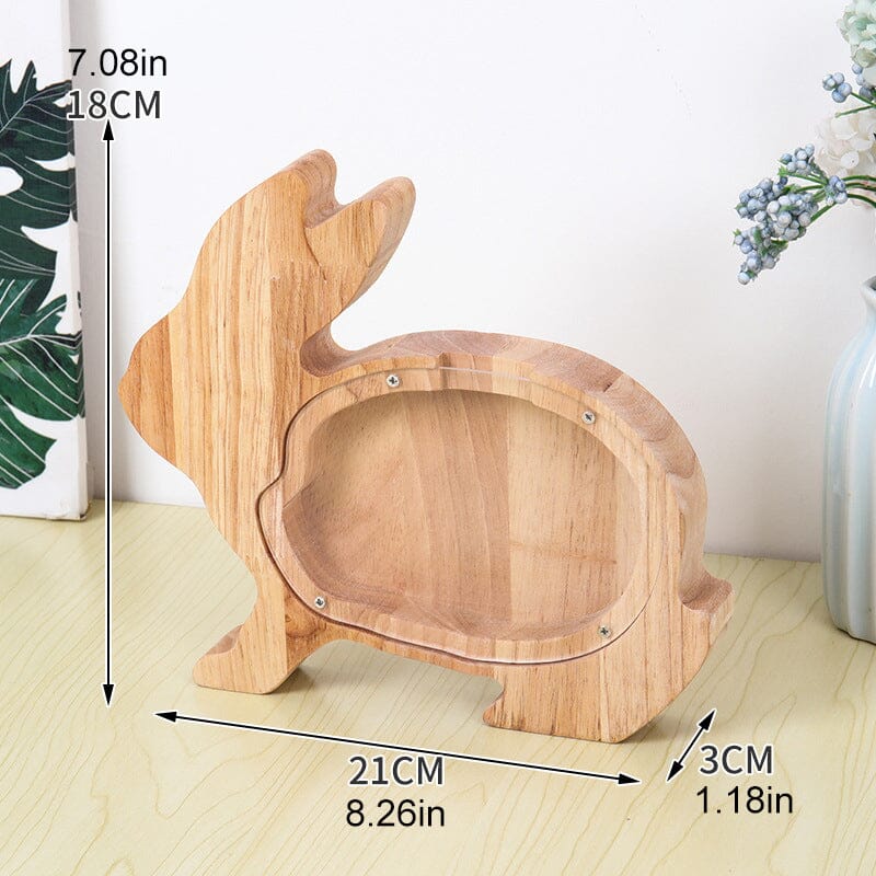 Wooden Animal Piggy Saving Bank