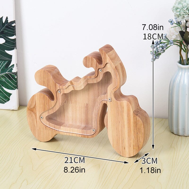 Wooden Animal Piggy Saving Bank