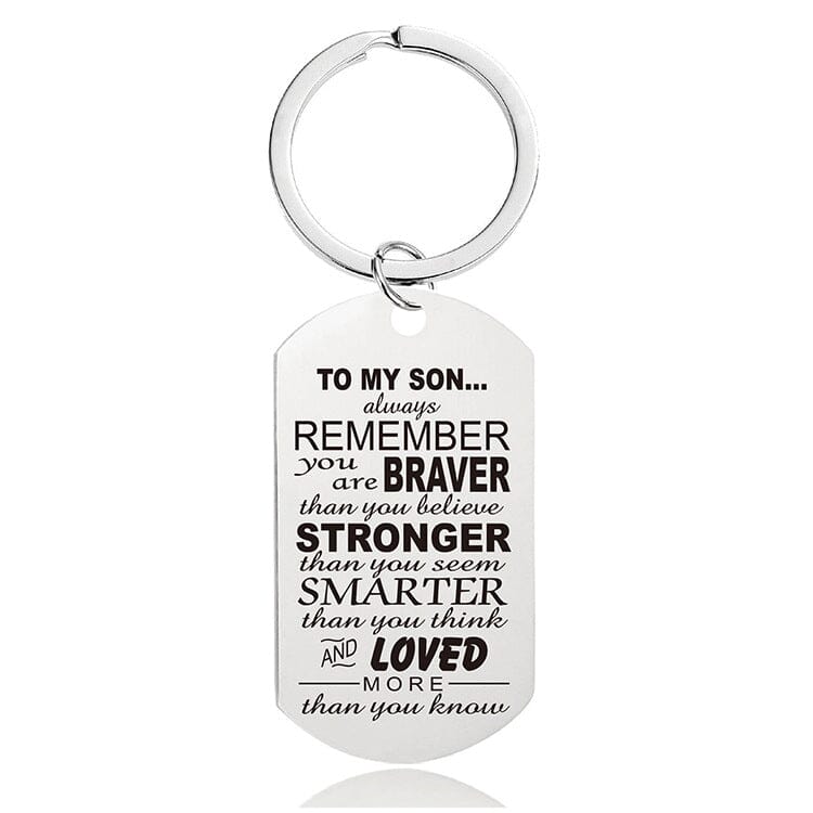 To my son/daughter Lettering Metal Keychain with gift box