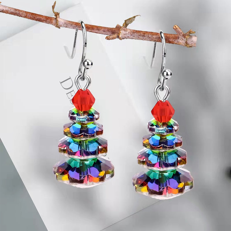 Christmas Tree Crystal Earrings