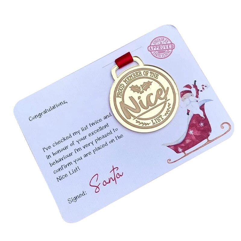 Christmas Eva medal with greeting cards