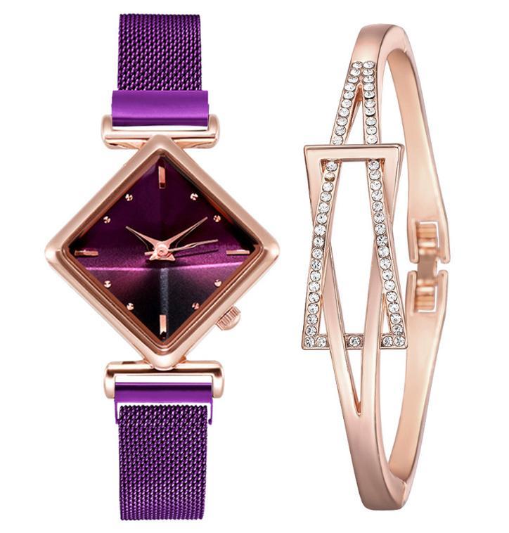 Diamond Watch & Bracelet Set