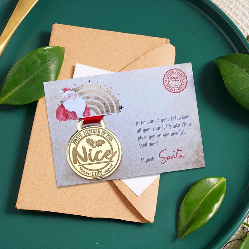 Christmas Eva medal with greeting cards