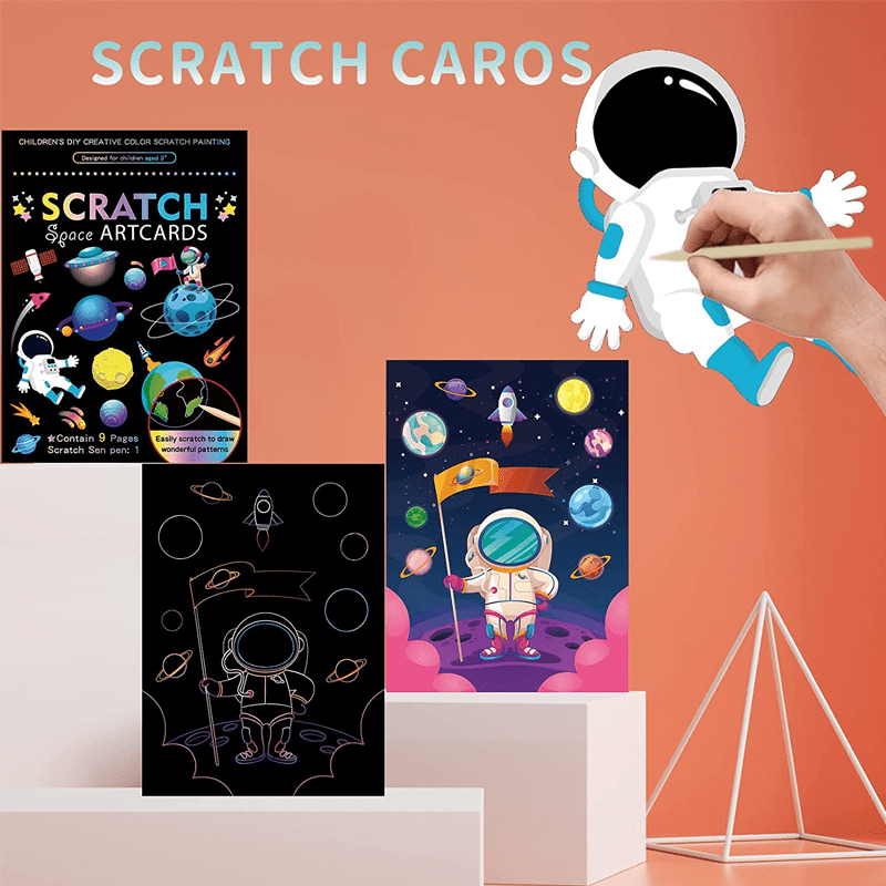 Colorful Scratch Books(Set of 9cs and 1 pen)