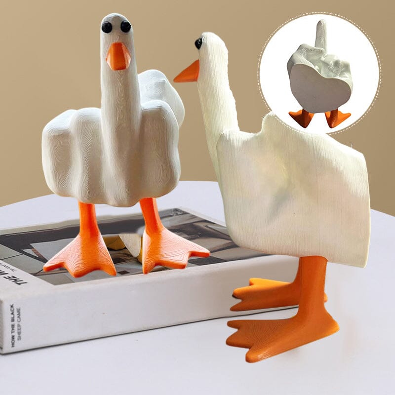 Funny Middle Finger Duck Resin Ornament