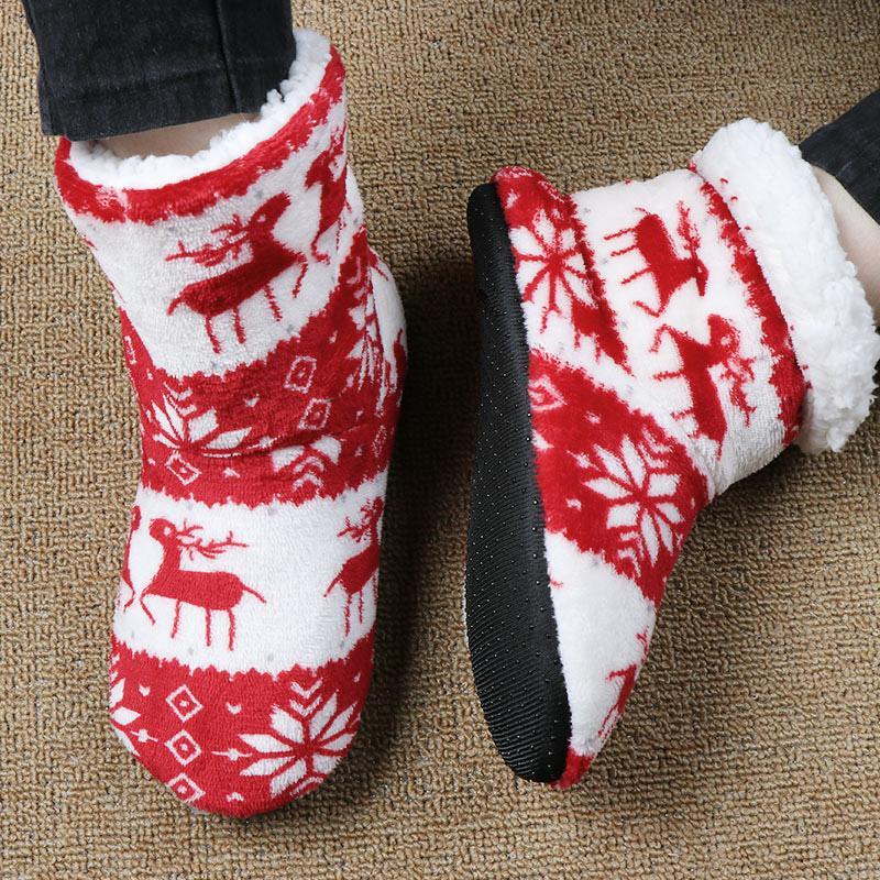 Christmas Fleece Indoor Boots