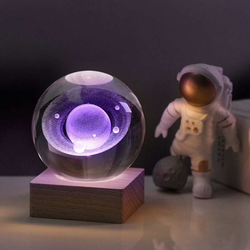 3D Galaxy Crystal Ball Nightlight Decorlamp(without astronauts)