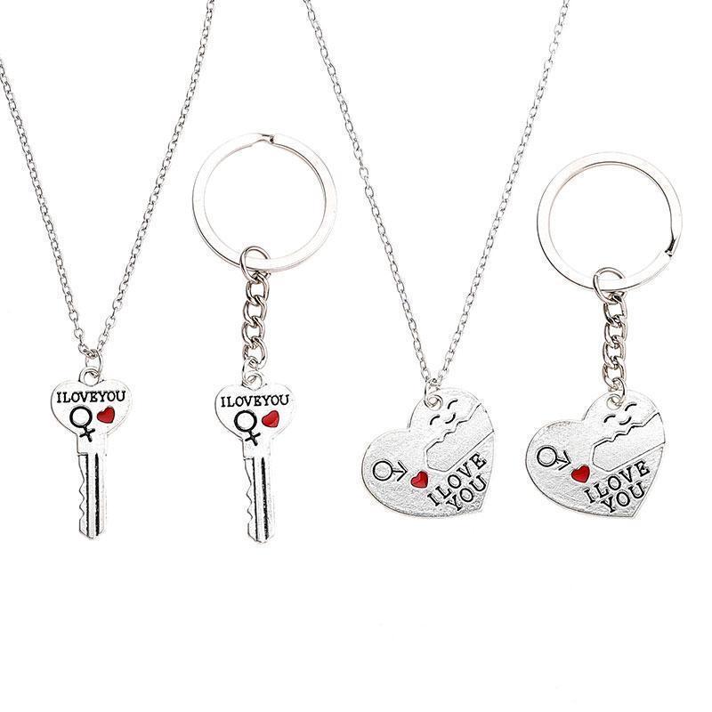 “I LOVE YOU” Necklace / Key Chain (1 Pair)