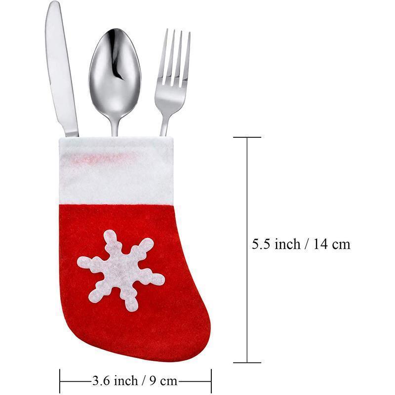 Mini Christmas Stockings Knife Spoon Fork Bag