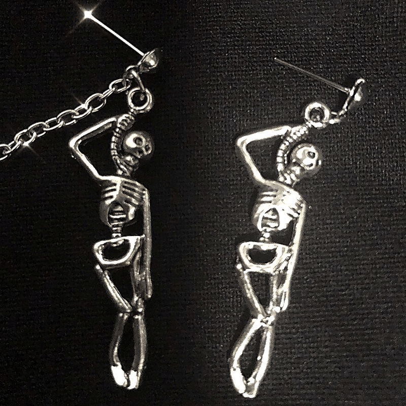 🎃HALLOWEEN🎃Vintage Punk Skull Skeleton Pendant Dangle Earrings