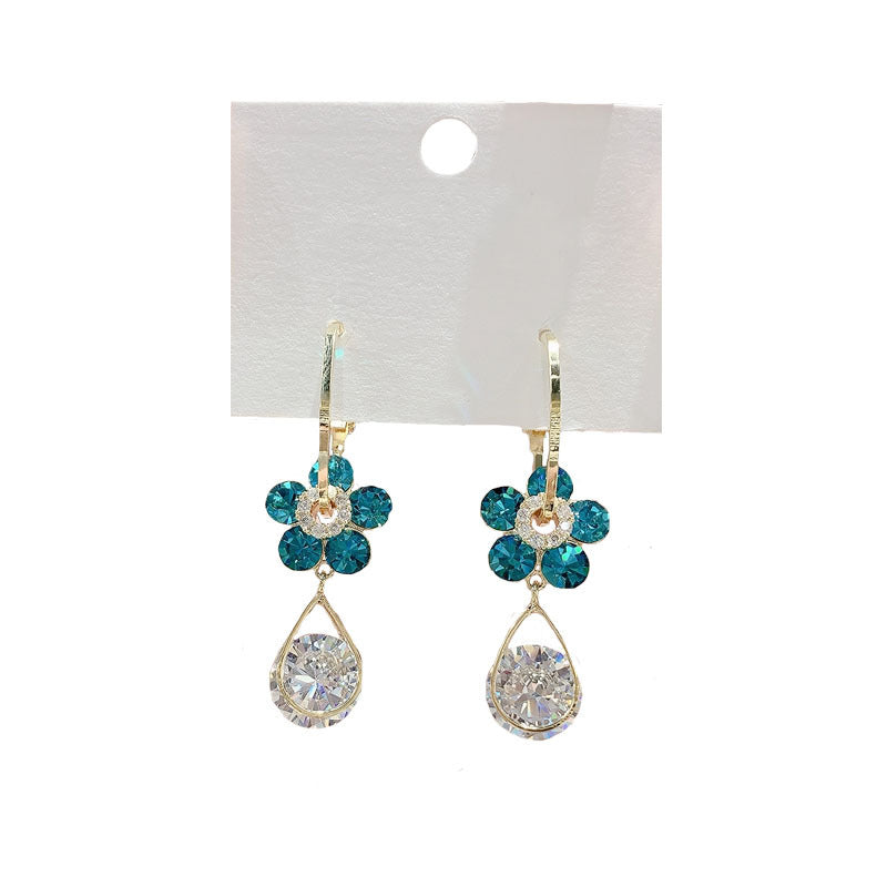 Fashion Flower Crystal Earrings