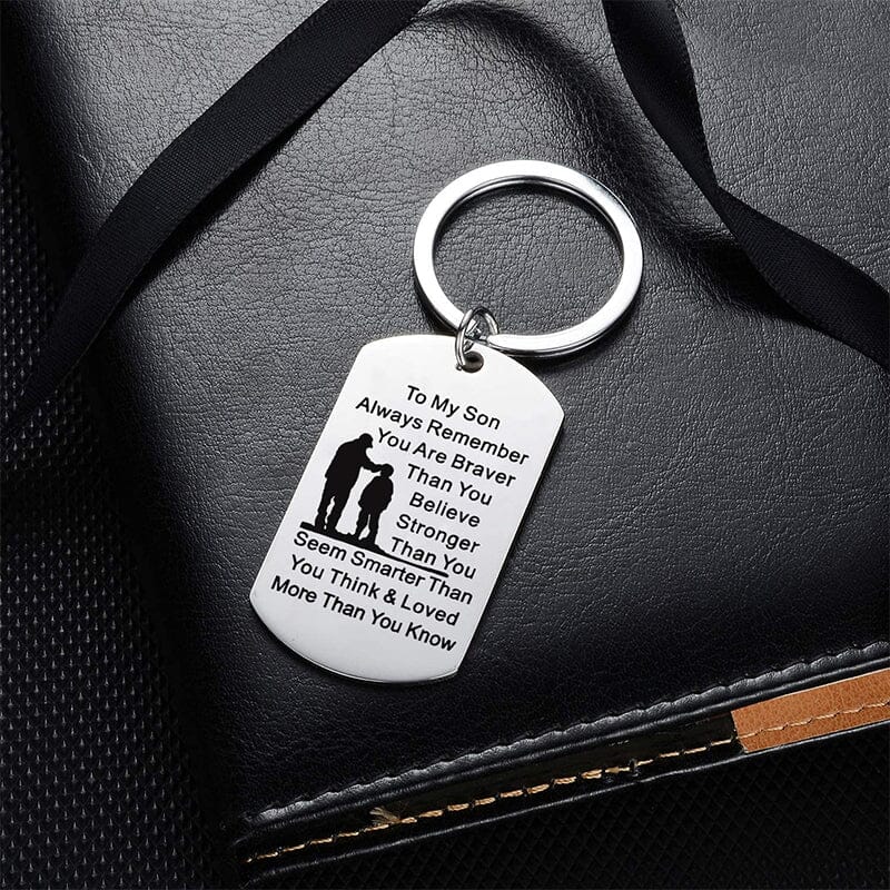 To my son/daughter Lettering Metal Keychain with gift box