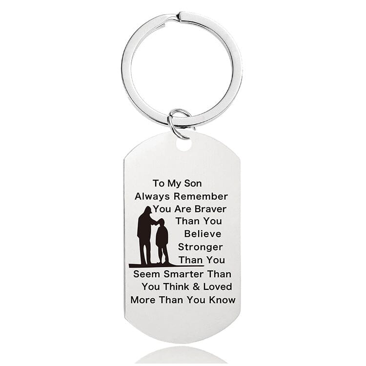 To my son/daughter Lettering Metal Keychain with gift box