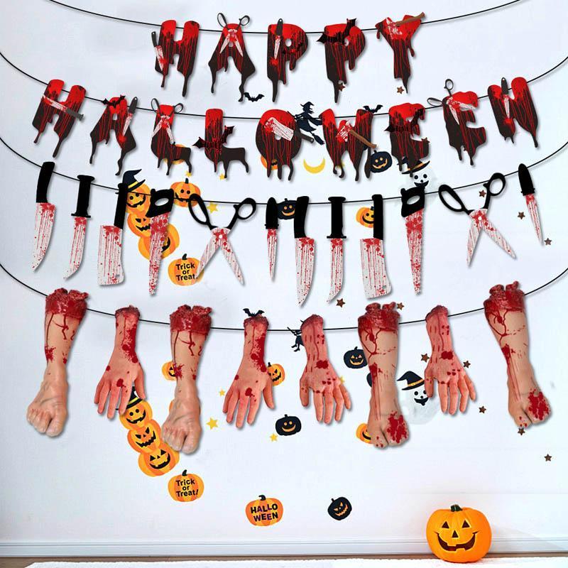 Halloween Hand Feet Paper Banner