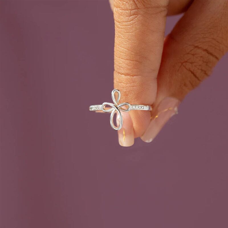 Micro Pave Cross Wrap Ring