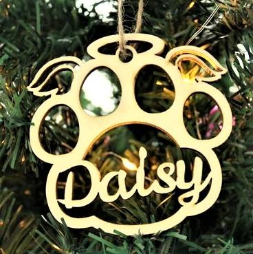 SANK®PERSONALIZED DOG/CAT PAW CHRISTMAS ORNAMENT