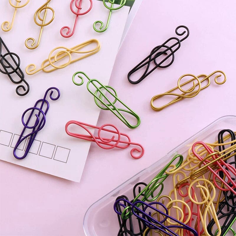 Music Multicoloured Metal Paper Clips 50pcs