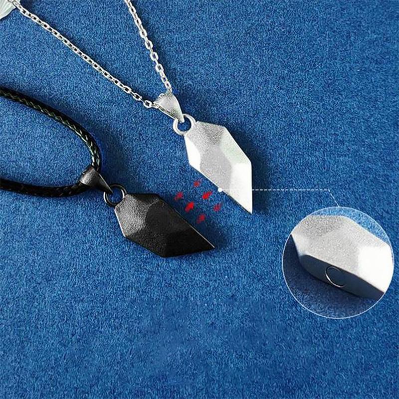 Couple Heart Stitching Necklace（Pendant+necklace set）
