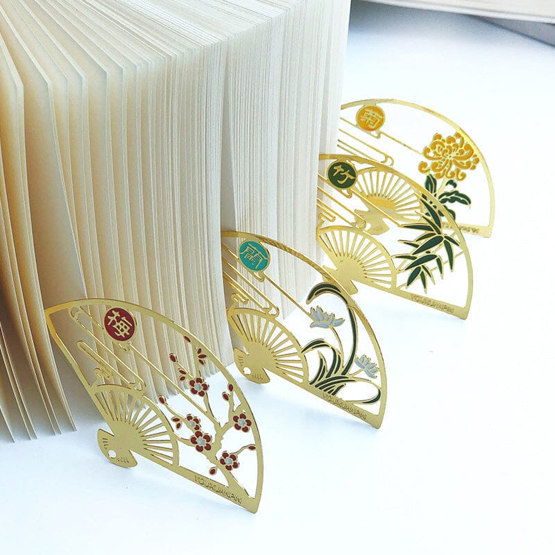 Metal Bookmark Folding Fan