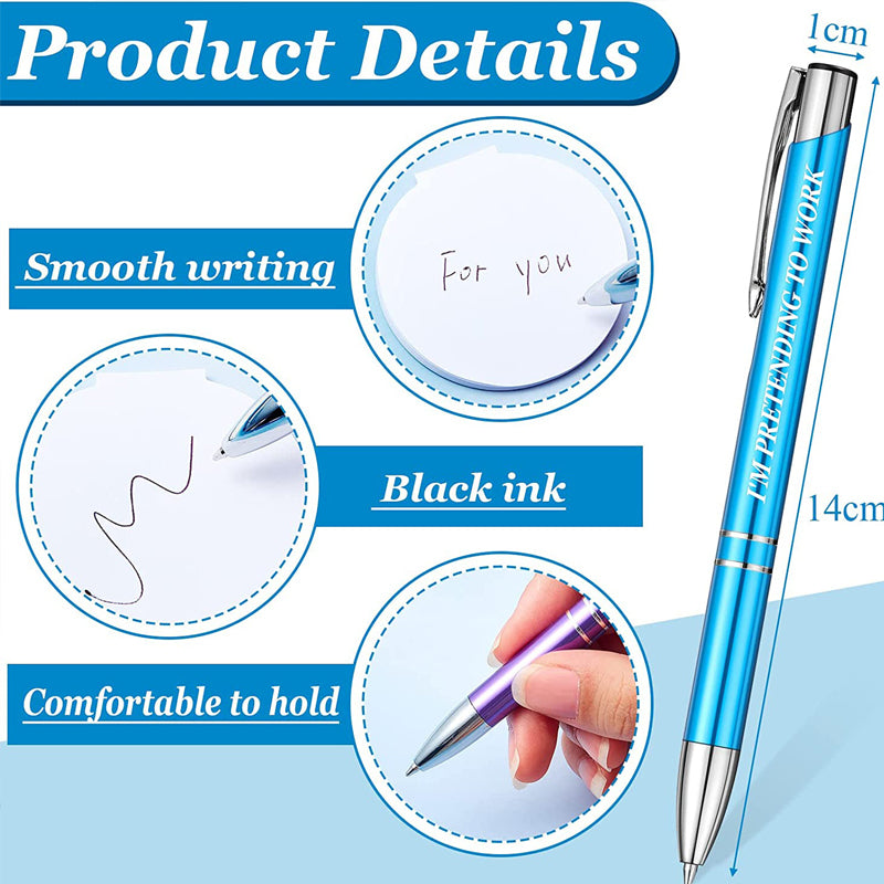 5 Pcs Ballpoint Pens with Interesting Text