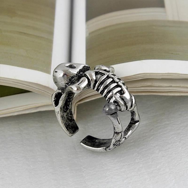🎃HALLOWEEN🎃Punk Retro Skeleton Skull Opening Ring