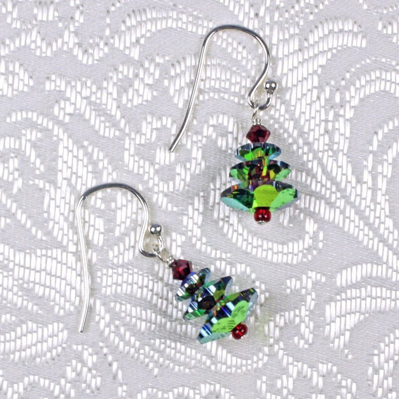 Christmas Tree Crystal Earrings