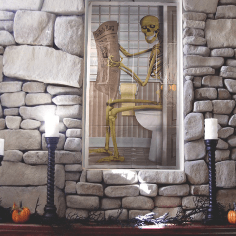 🎃HALLOWEEN🎃Skeleton Restroom Door Sticker