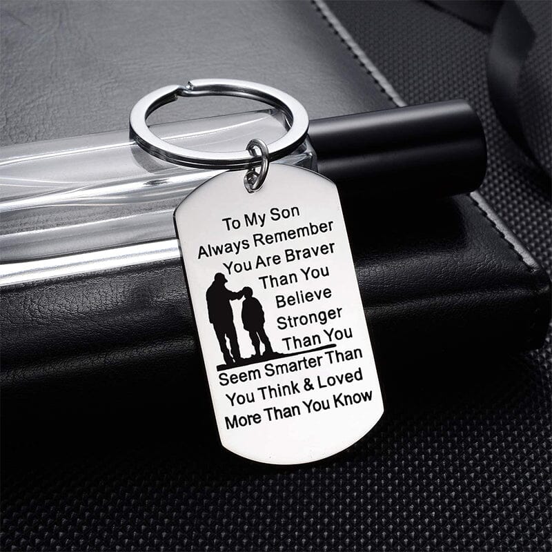 To my son/daughter Lettering Metal Keychain with gift box