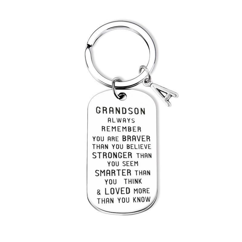 SANK®To My Grandson Granddaughter Son Daughter Gift Lettering Keychain