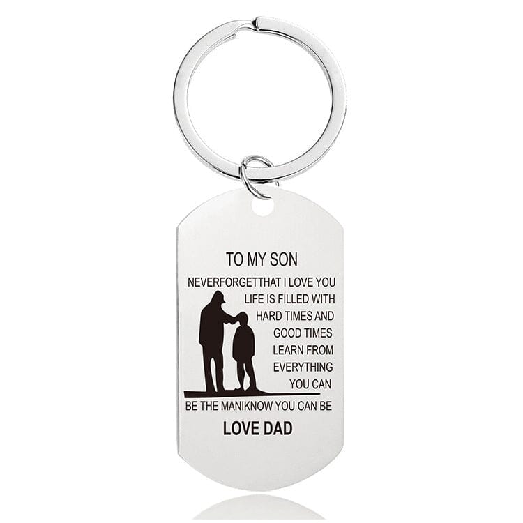 To my son/daughter Lettering Metal Keychain with gift box