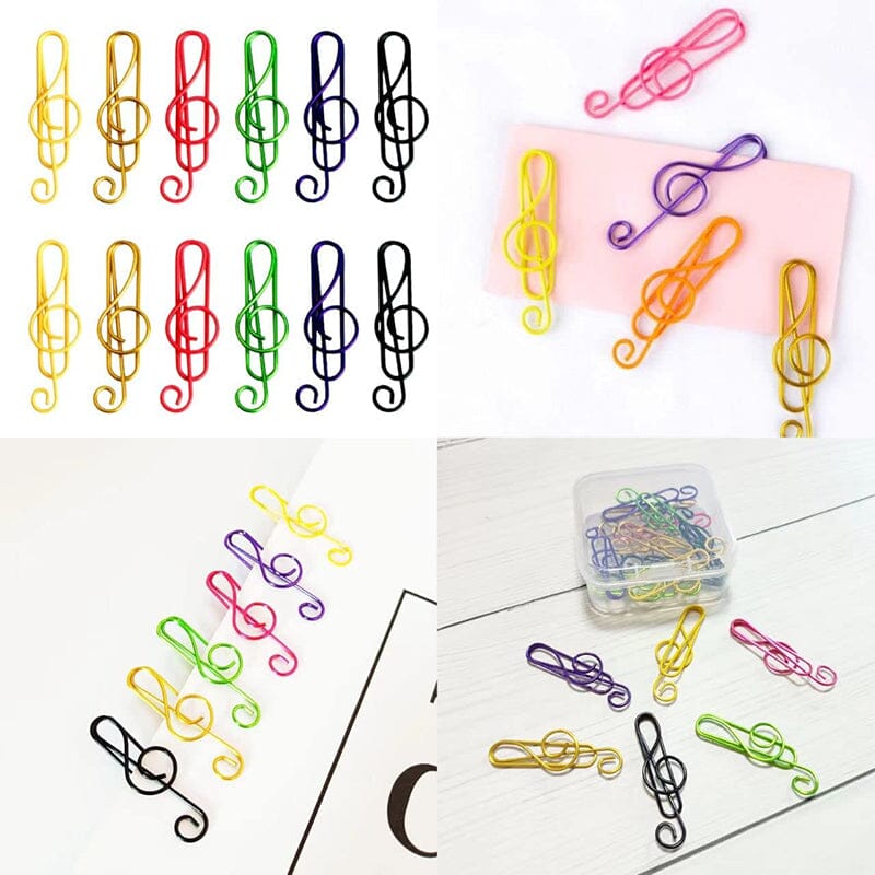 Music Multicoloured Metal Paper Clips 50pcs