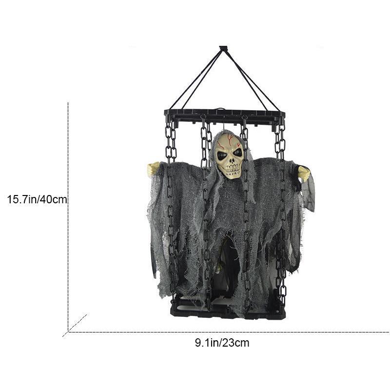 Halloween Prop Animated Caged Skeleton