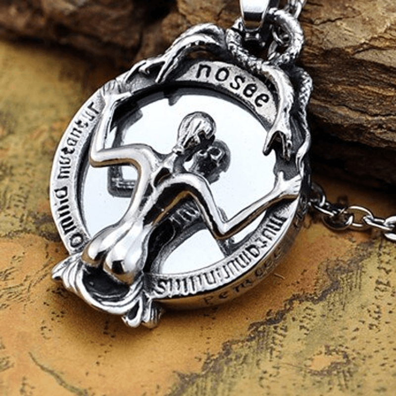 🎃HALLOWEEN🎃Skeleton Ghost Mirror Goth Punk Dark Style Pendant