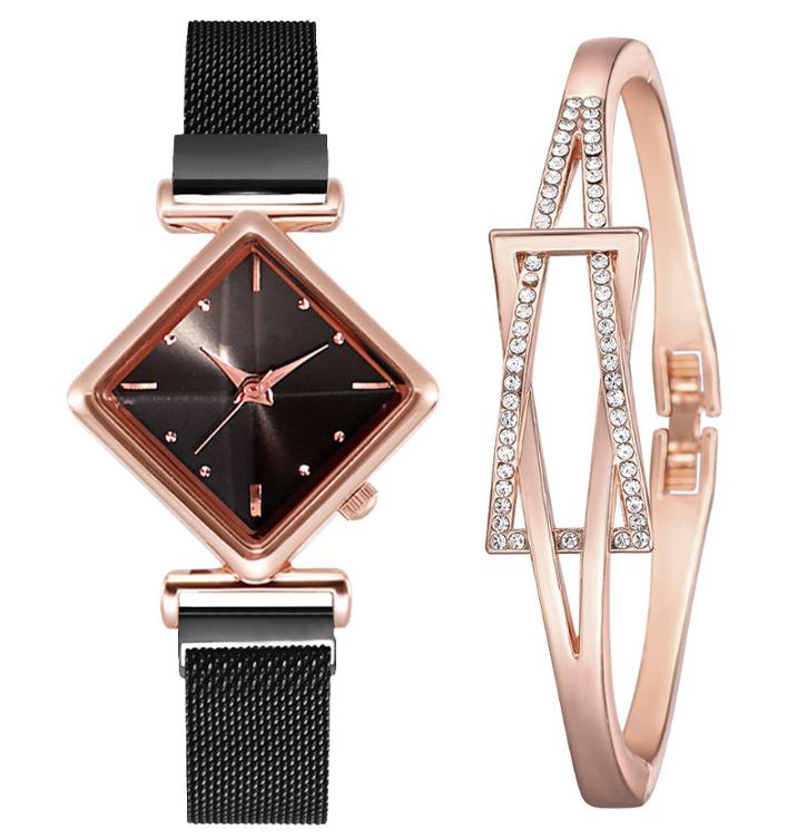 Diamond Watch & Bracelet Set