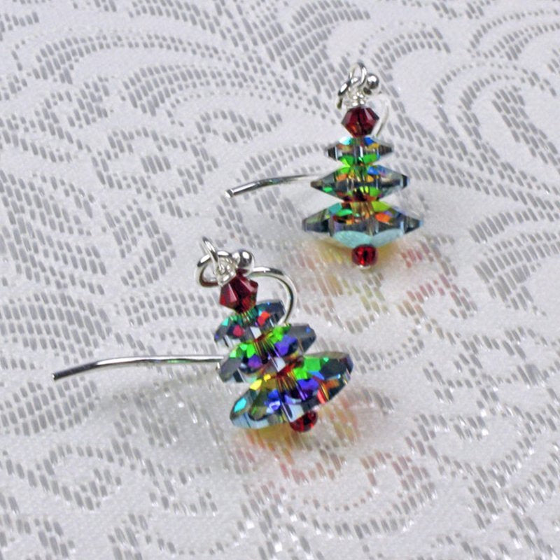 Christmas Tree Crystal Earrings