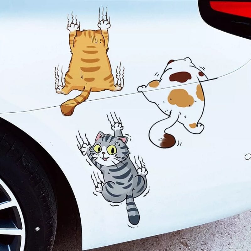 Cute Cat Cartoon Decal Car Stickers(set of 3pcs)