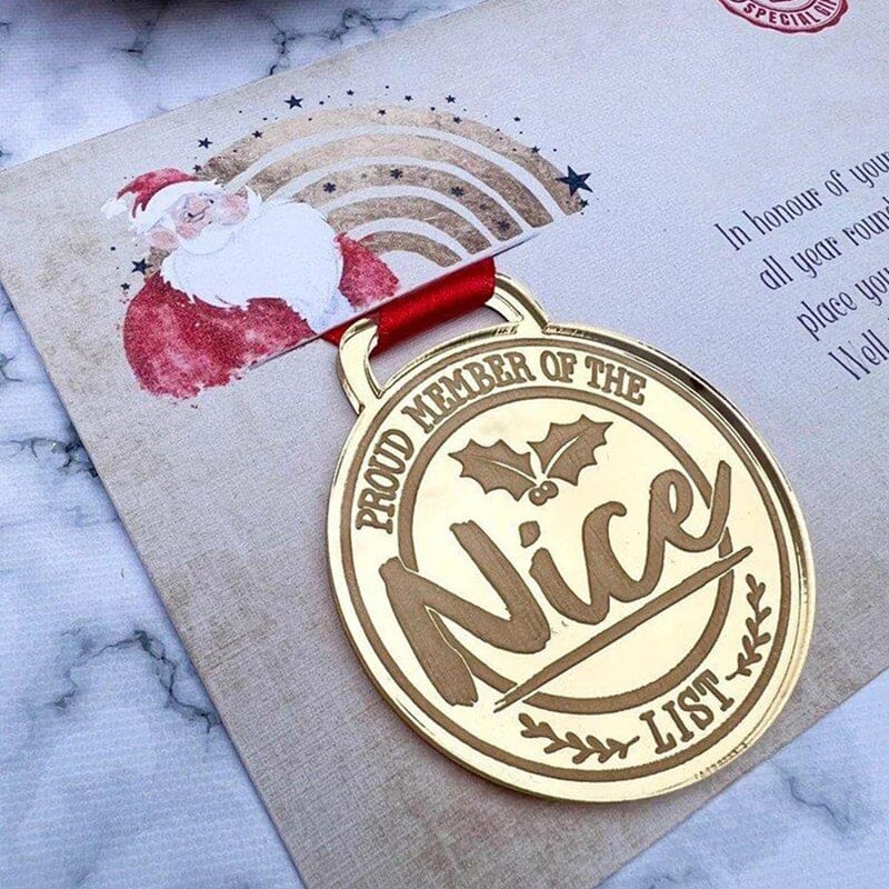 Christmas Eva medal with greeting cards