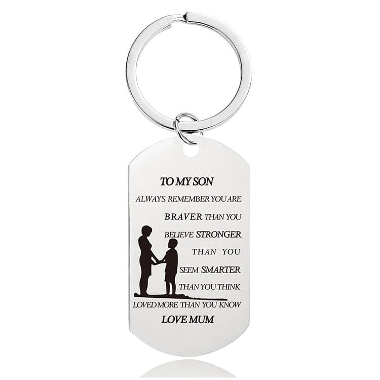 To my son/daughter Lettering Metal Keychain with gift box