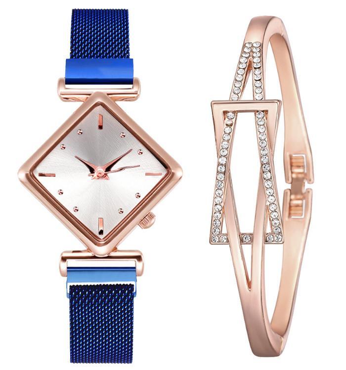 Diamond Watch & Bracelet Set