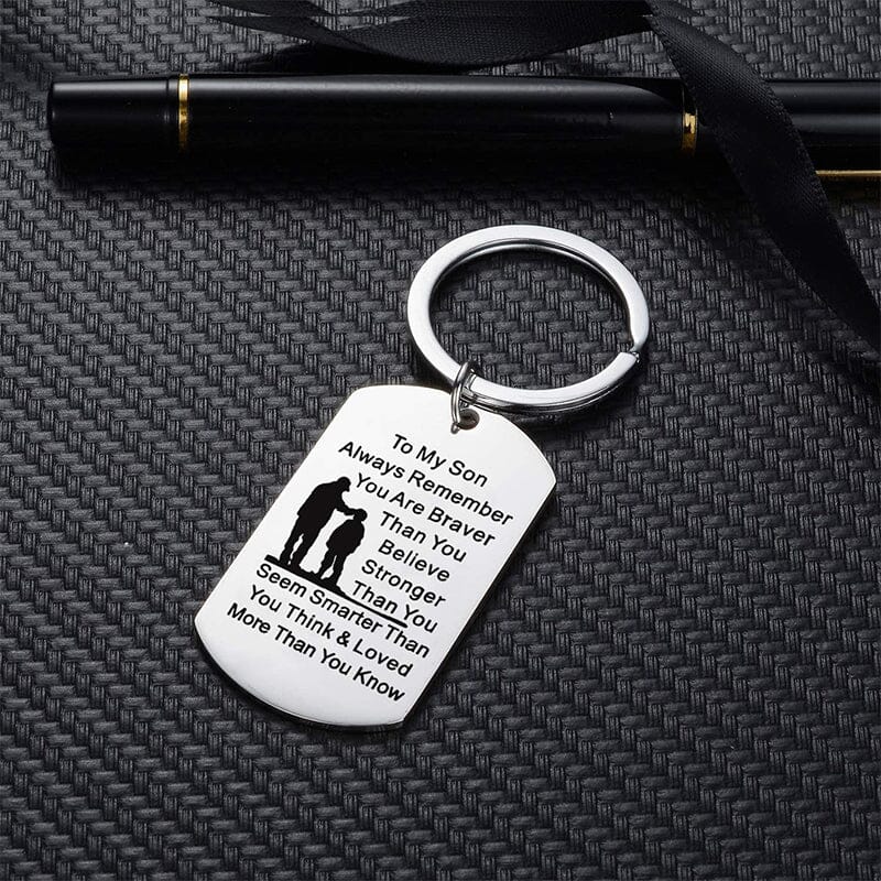 To my son/daughter Lettering Metal Keychain with gift box