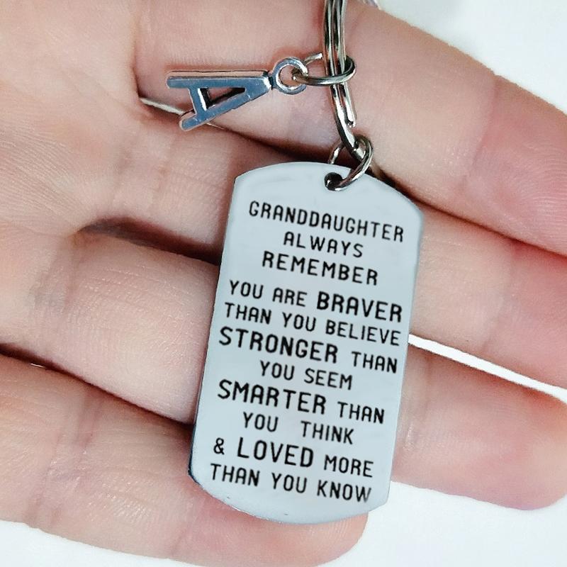 SANK®To My Grandson Granddaughter Son Daughter Gift Lettering Keychain