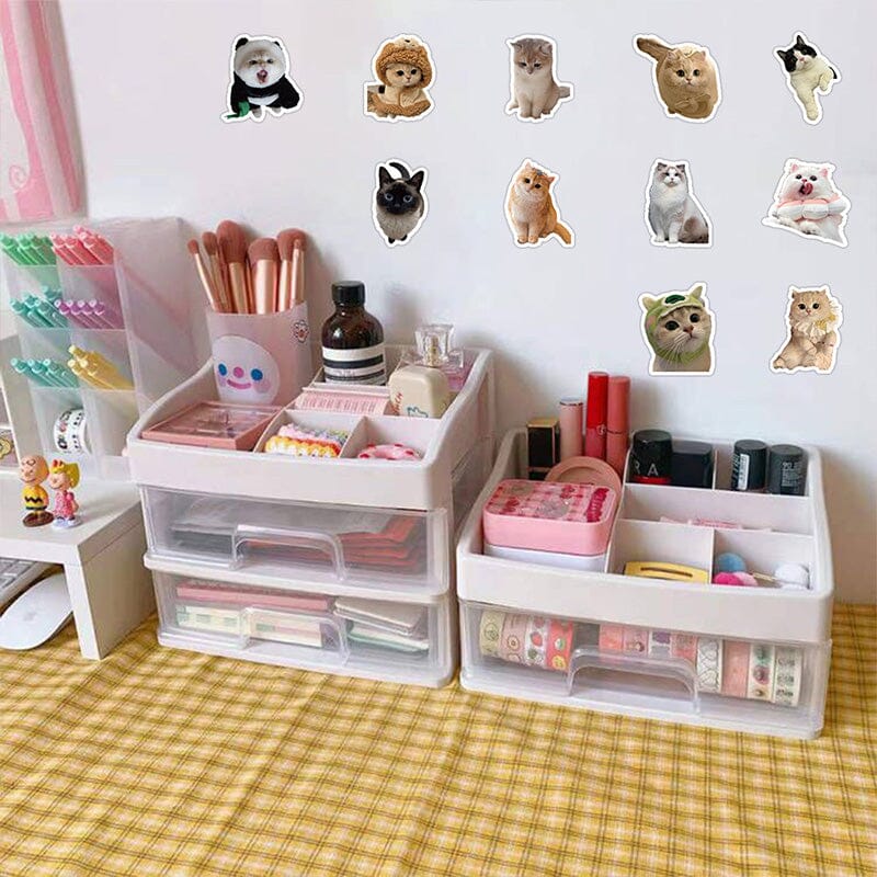 60pcs Cute Aesthetic Cartoon Stickers