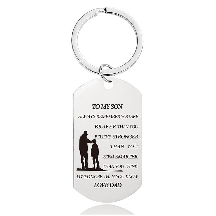 To my son/daughter Lettering Metal Keychain with gift box