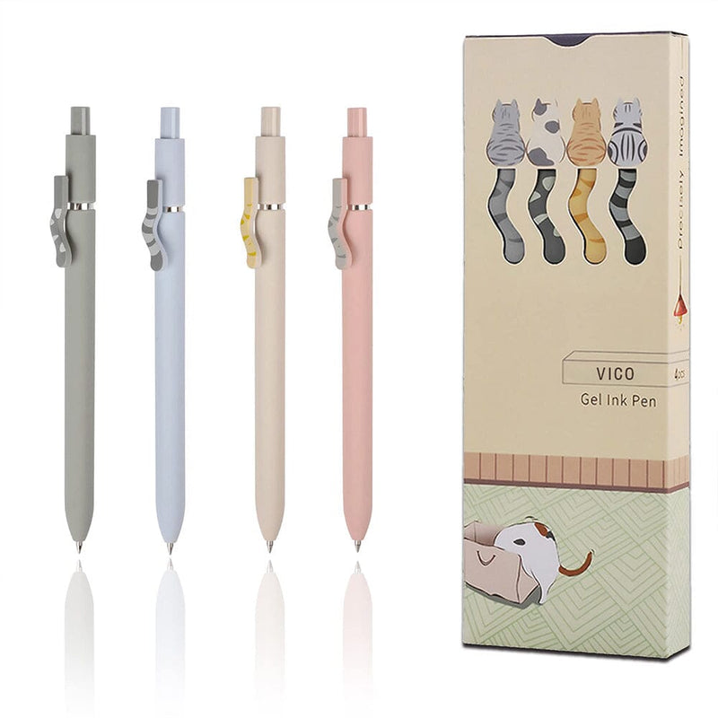 4 pcs Cute Ballponit Pens of Cat Pattern