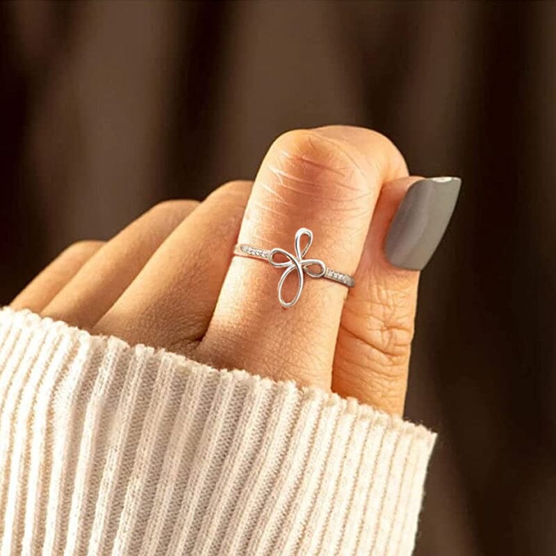 Micro Pave Cross Wrap Ring