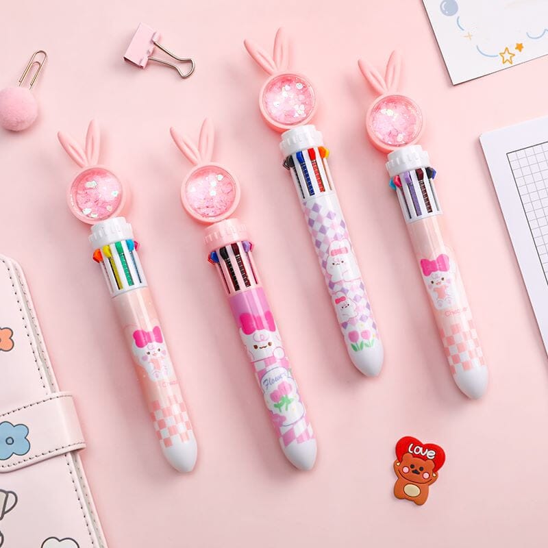 10 Colors Cartoon Rabbit ballpoint Pens