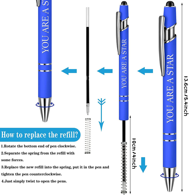 10 PCS Ballpoint Funny Pens  Motivational Quotes(Black Ink)