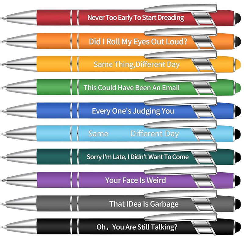 5 pcs Funny Teachers Ballpoint Pens Set (3*Black Ink+2*Red Ink) – yocartgo