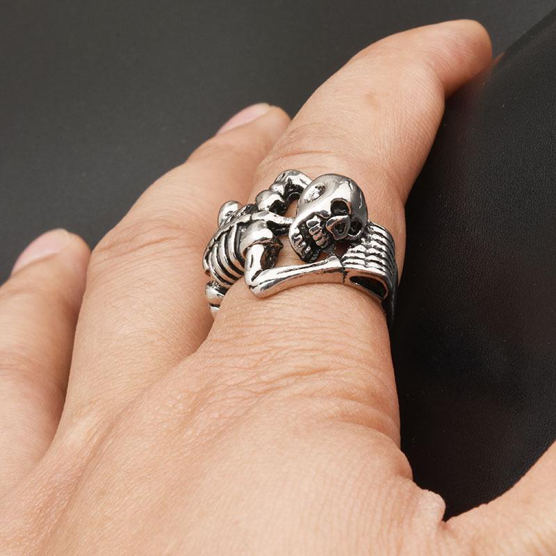 🎃HALLOWEEN🎃Punk Retro Skeleton Skull Opening Ring