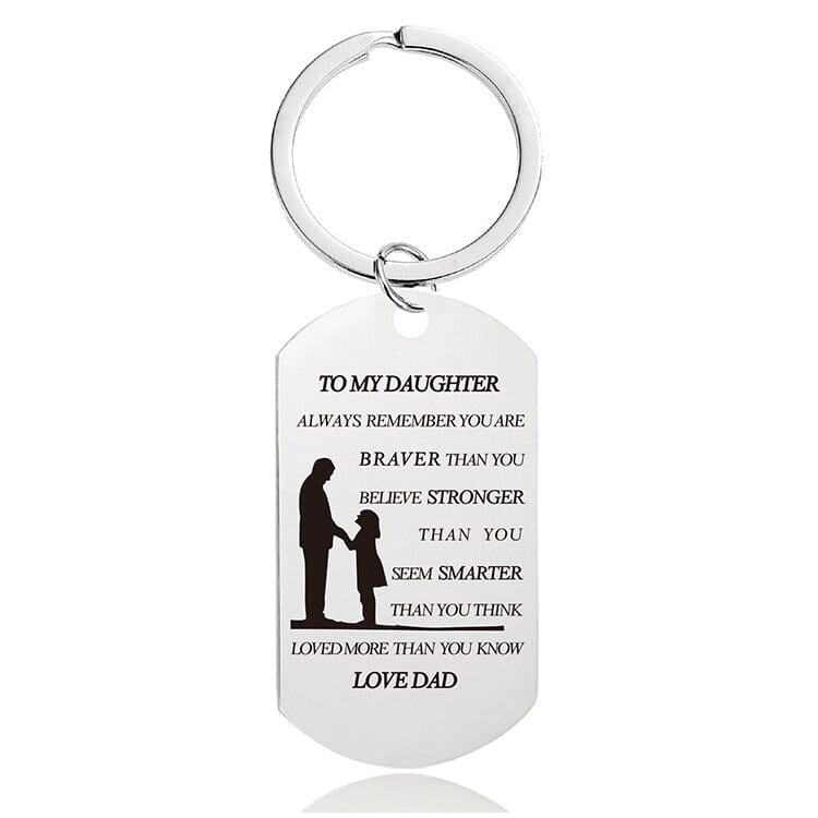 To my son/daughter Lettering Metal Keychain with gift box